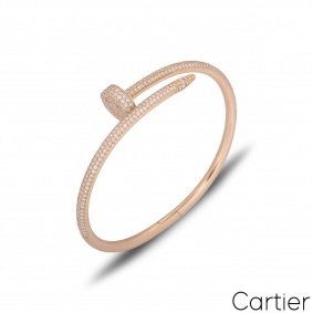 Cartier Rose Gold Diamond Juste Un Clou Bracelet Size 17 N6702117 Cartier Rose Gold Diamond Juste Un Clou Bracelet Size 17 N6702117